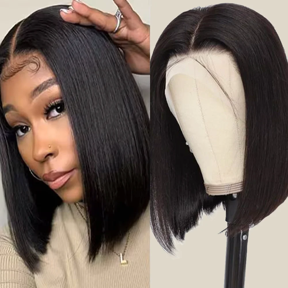 

12 Inch Straight Short Bob Wig 13X4 Lace Front Human Hair Wigs For Women HD Lace Frontal Wig Natural Human Hair 200 Density Wigs