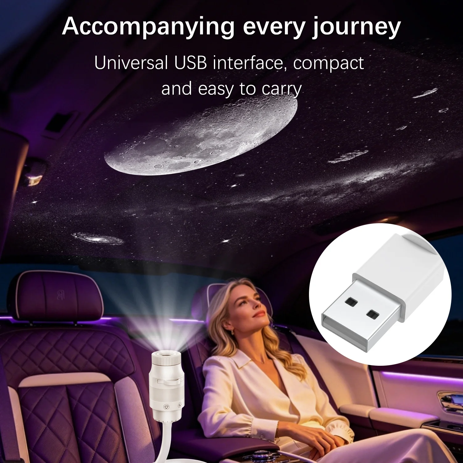 USB Star Projection Lamp 2-in-1 Night Light With 6 Or 13 Patterns 360° Adjustable Romantic Ambient Light For Camping & Bedroom