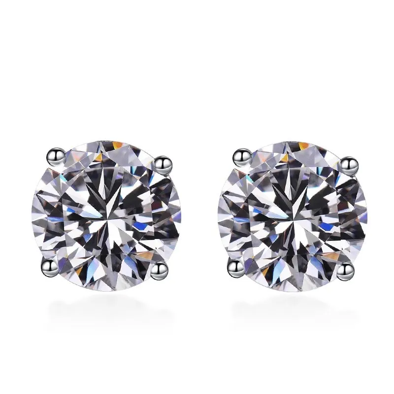 925 Sterling Silber Moissanit Runde Ohrringe 0,5/1/2 Karat Verlobung Hochzeit Tägliches Tragen Party Reise Luxuriöses Geschenk für Frauen – Detail 4