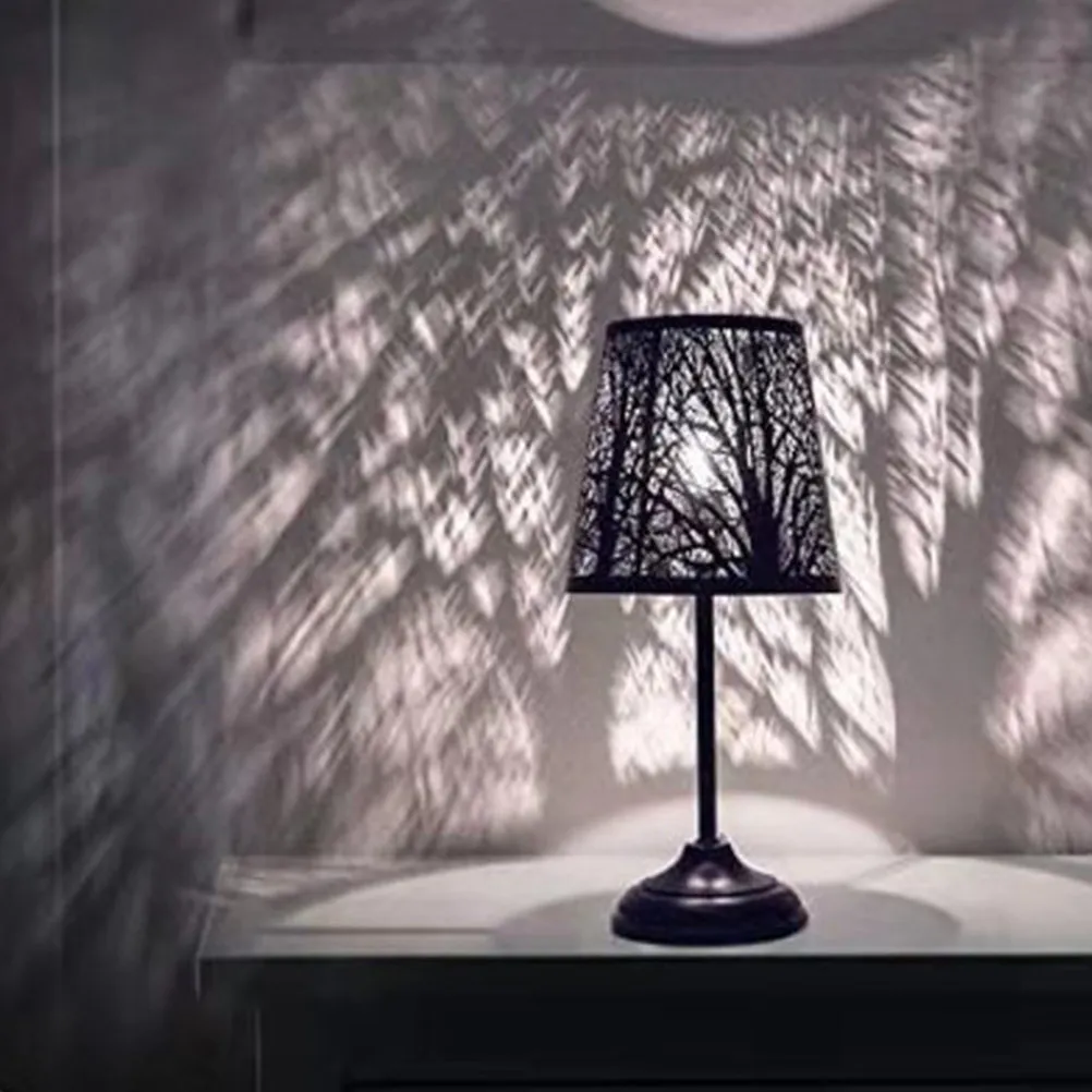 

E27 Lampshade Body Modern Bedroom Iron Accessories Table Lamp Nightst Rustic Forest Decor Lamps Living Room Metal
