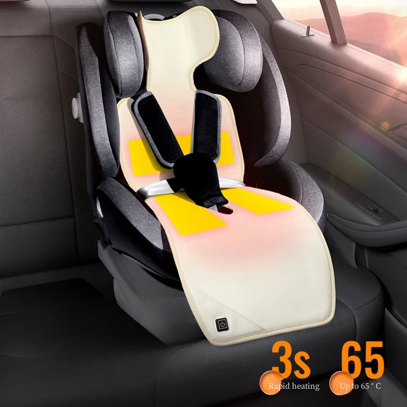 Car Heated Cushion Winter Children's Seat Cushion Warm Hand Push Car Heating Cushion Car USB Child Safety Seat Heating Pad New