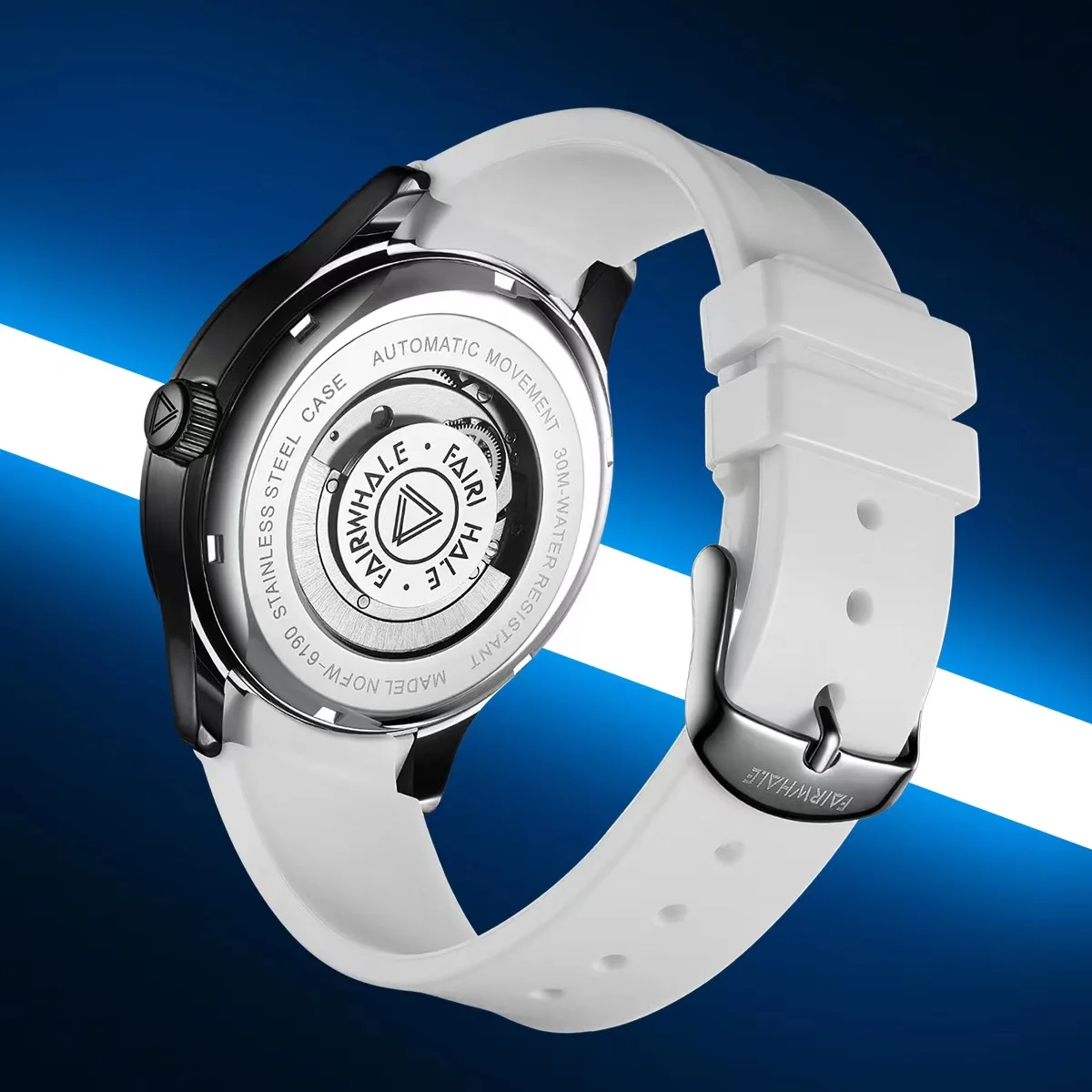 Mark Fairwhale Men's Sports Automatic Watch Fashion Casual Mechanical Wristwatch Waterproof Silicone Strap