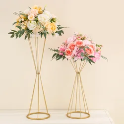 Creative Metal Geometric Flower Rack Tabletop Guiding Wedding Flower Arrangement Decor Ironwork Hollowing Out Stage Flower Rack