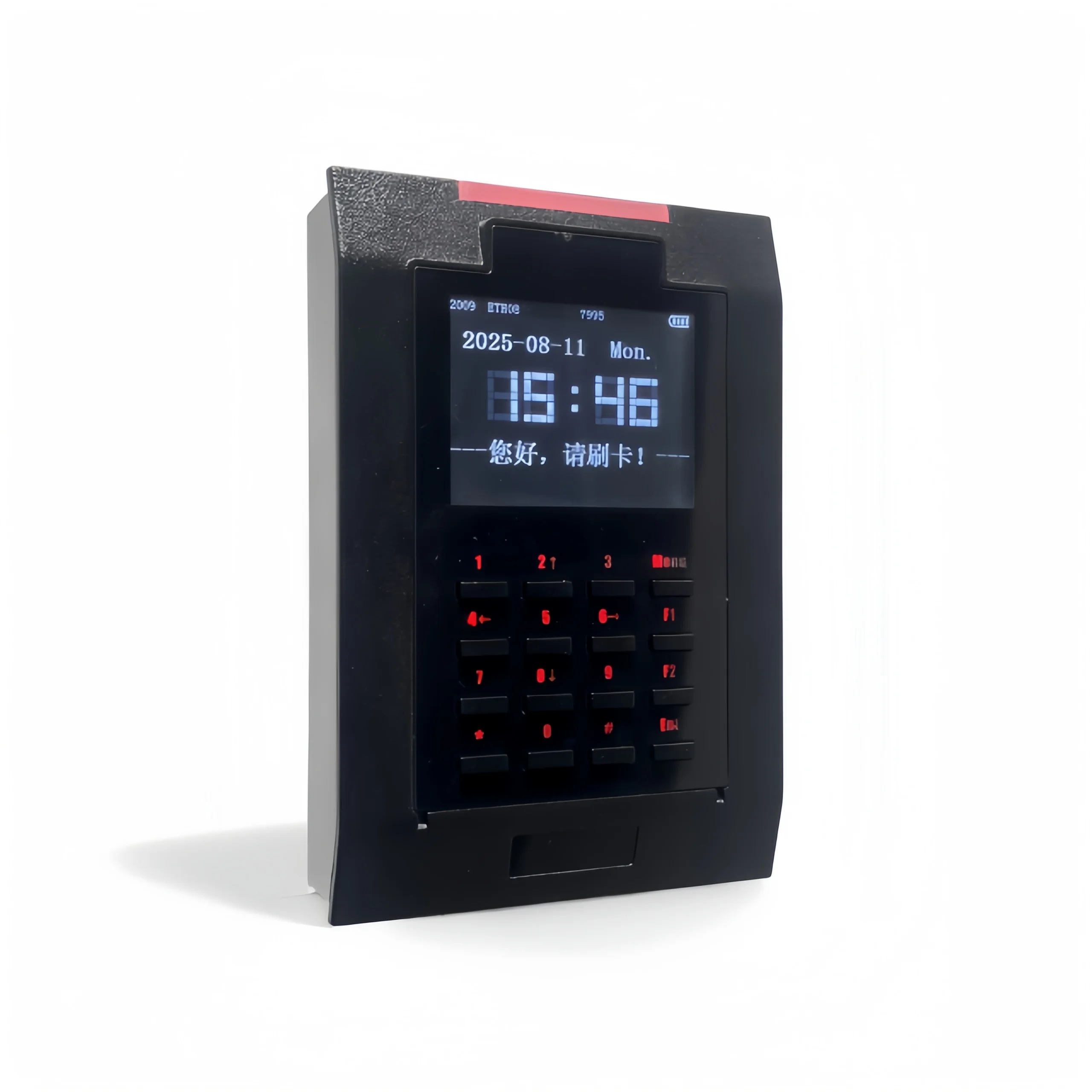 

A Time Attendance Machine That Supports 125KHz ID Cards and 13.56MHz IC Cards, Featuring a 2.8-inch Display Screen