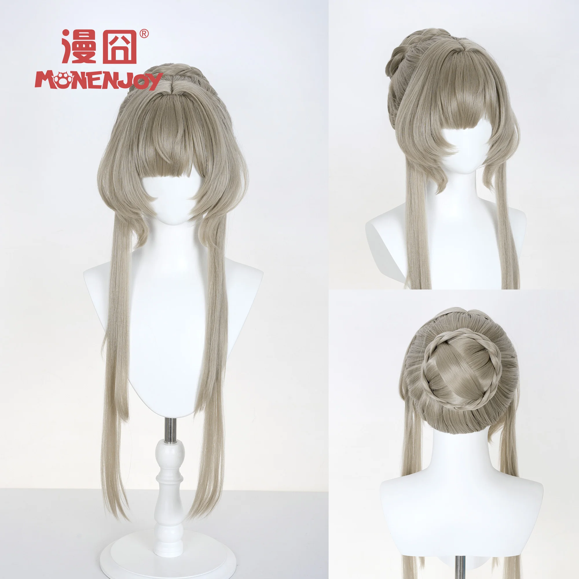 Jeu Genshin Impact Sandrone Cosplay perruque thé brun verdâtre avec chignons détachables pour Comicon fête adulte femmes hommes