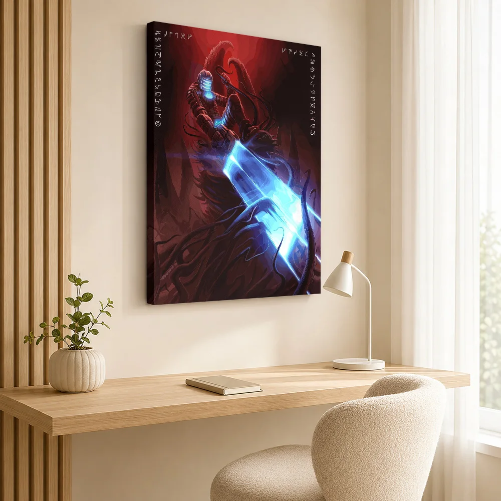 Dead Space Isaac Clarke Framed Canvas Poster Customized Photo Contrasting Color Blocks Wall Art For Gaming Den Game Lover Gift