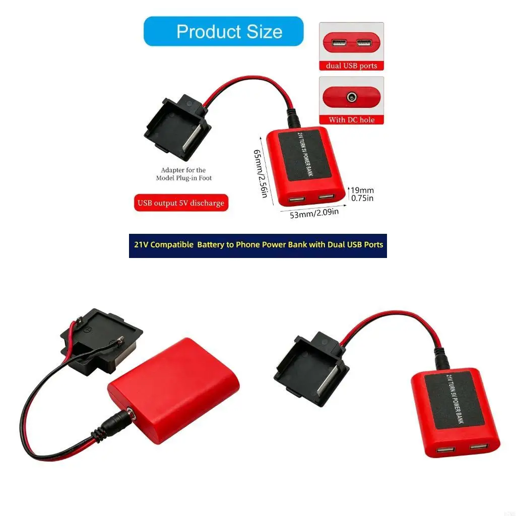 37ME Two USB Battery Adapter for Work Area and Outdoor Devices Daily