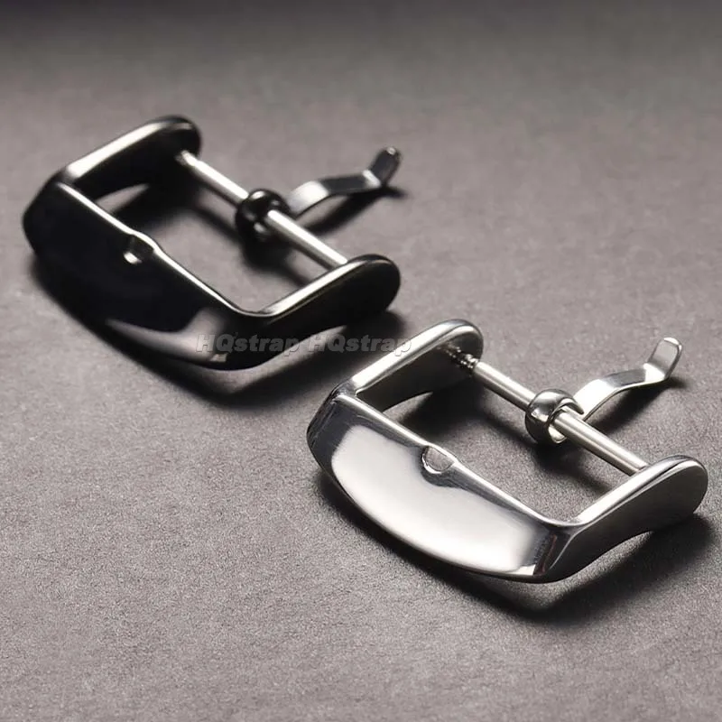 Ремешок из нержавеющей стали 316L, 16 мм, 18 мм, 20 мм, кожаный силиконовый ремешок для часов, металлическая застежка-булавка, сменная кнопка, аксессуары для часов