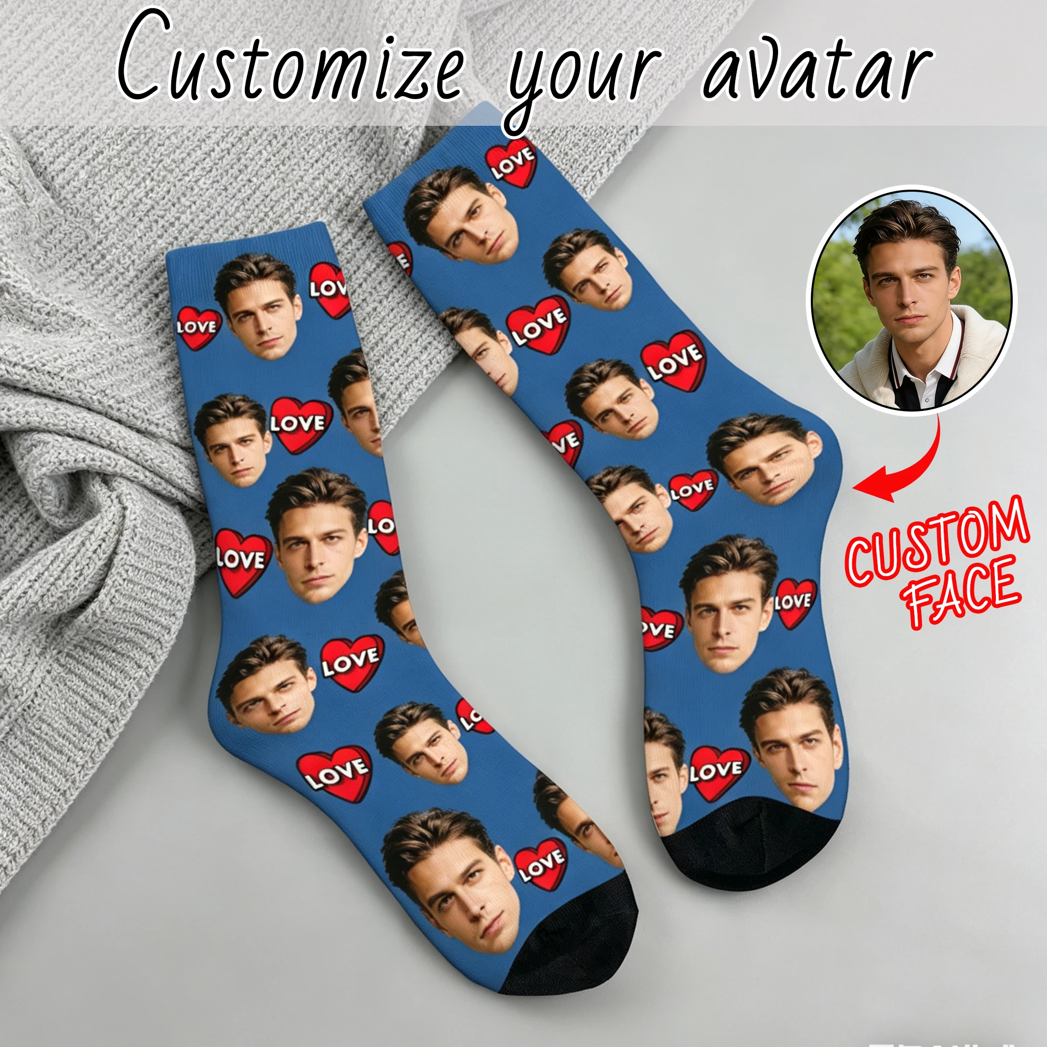 

Custom avatar socks for men and women custom photo socks personalized picture socks photo socks personalized gifts