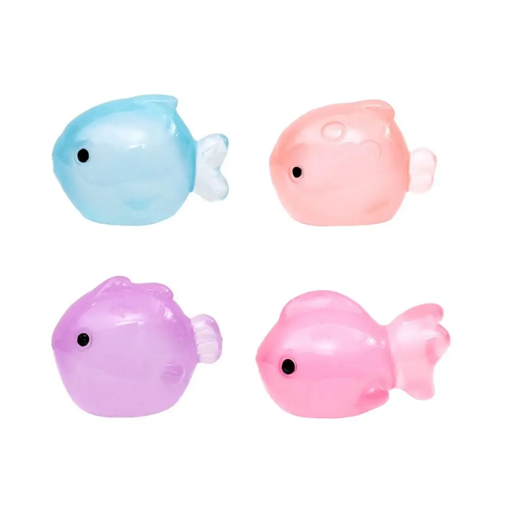 Cute Decorative Luminous Fat Fish Simulation Lifelike Fat Fish Landscaping Colorful Mini Fish Figures Home Desk