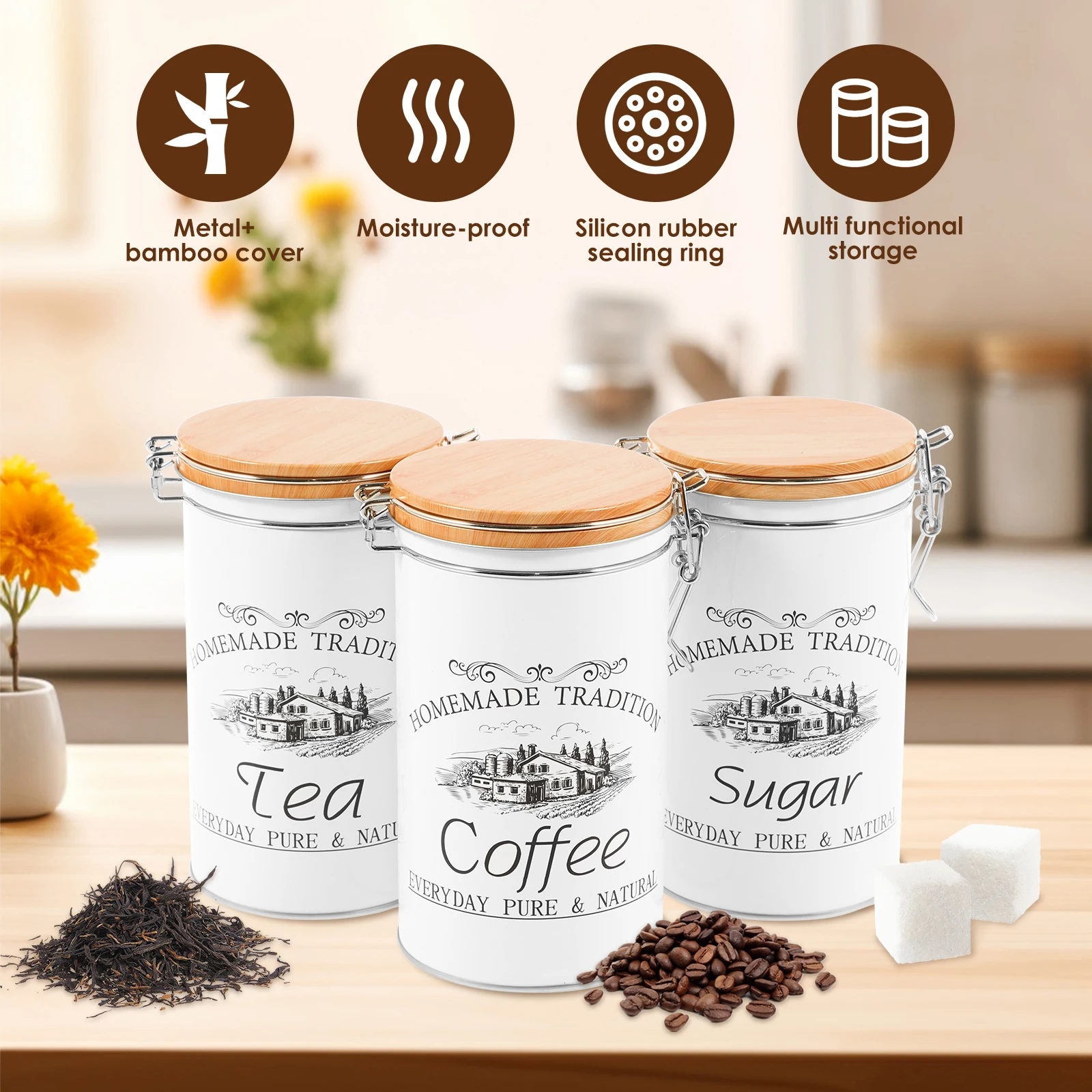 Tea Coffee Sugar Canisters 3