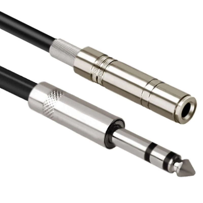 AS95 2pcs 6.35mm 1/4 Inch Stereo Jack Splitter Cable Adapter Plug to Double 6.35mm Audio Y Splitter