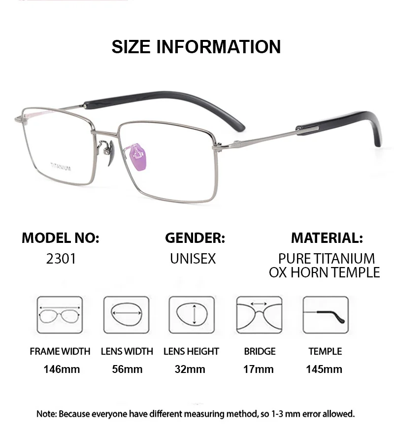 

KIZN 146 mm High End Men Eyewear Pure Titanium OX Horn Tips Full Rim Glasses Elegant Optical Prescription Lens Spectacle Gentlem