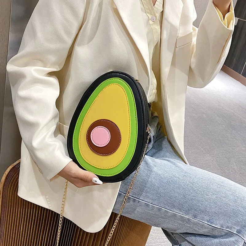 

Cartoon Fruit New Cute Cross Body Bag Creative and Personalized Kiwi Fruit PU One Shoulder Small Bag for Women