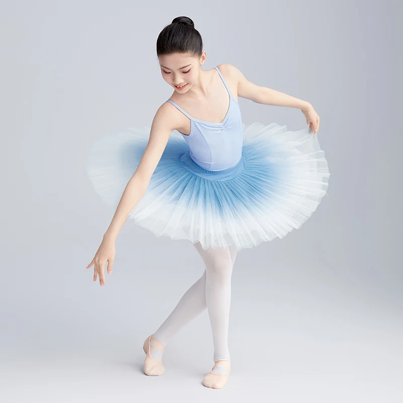 Girls Ballet TUTU Skirt Kids Dance Practice Skirt Gradient Dance Tutu Dress Performance Ballet Skirt for Girls 5 Layers