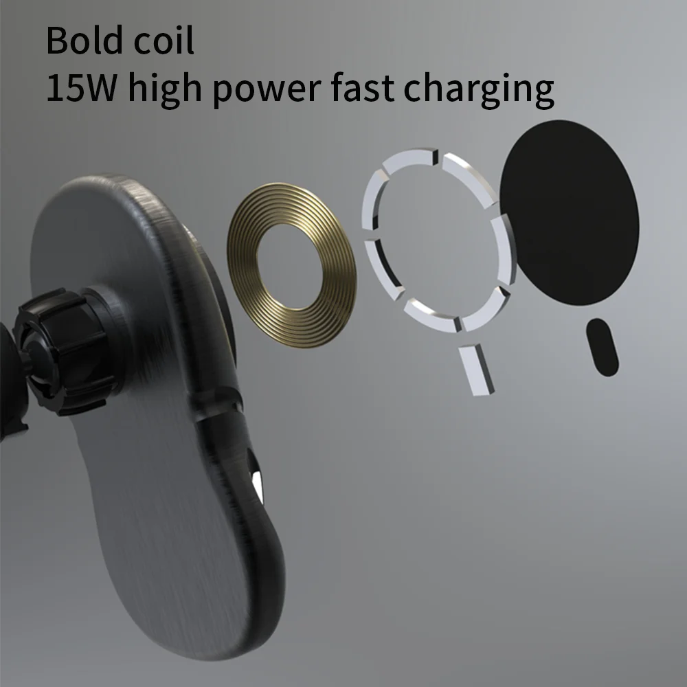 New Navigation Phone Holder 15W Wireless Charger for IOS  i12 And 13 Magsafe Car Magnetic Wireless Fast Charging