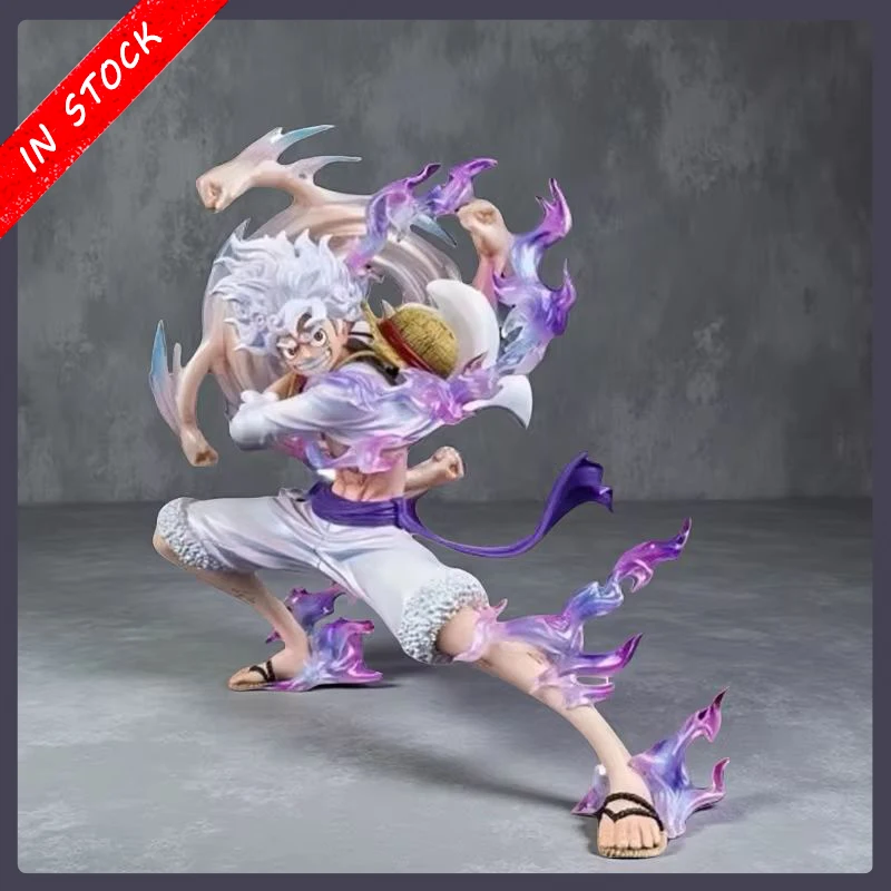 

19cm One Piece Luffy Gear 5 Dynamic Swinging Fist Punching Pose Action Figurine Model Anime Nika Collectible Figure Toy Gift
