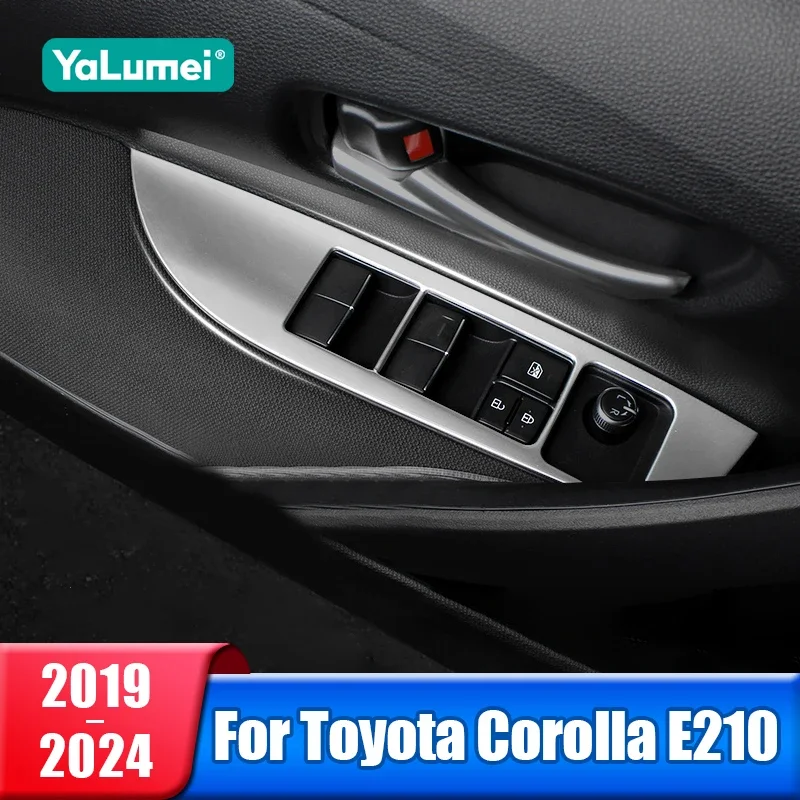 

Car Window Glass Lift Switch Button Panel Cover For Toyota Corolla E210 2019 2020 2021 2022 2023 2024 Hybrid Accessories