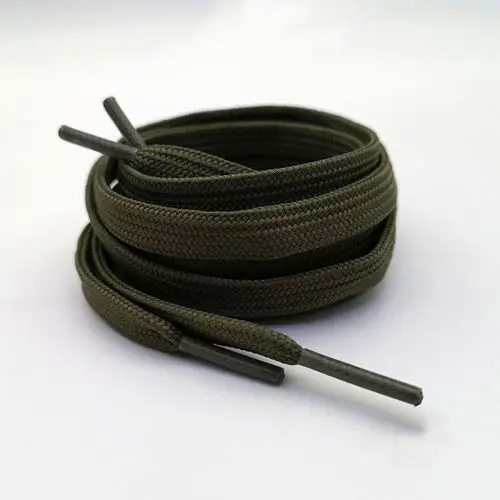 Army green rope flat round canvas cricket sport running mountaineering camouflage military training boots laces