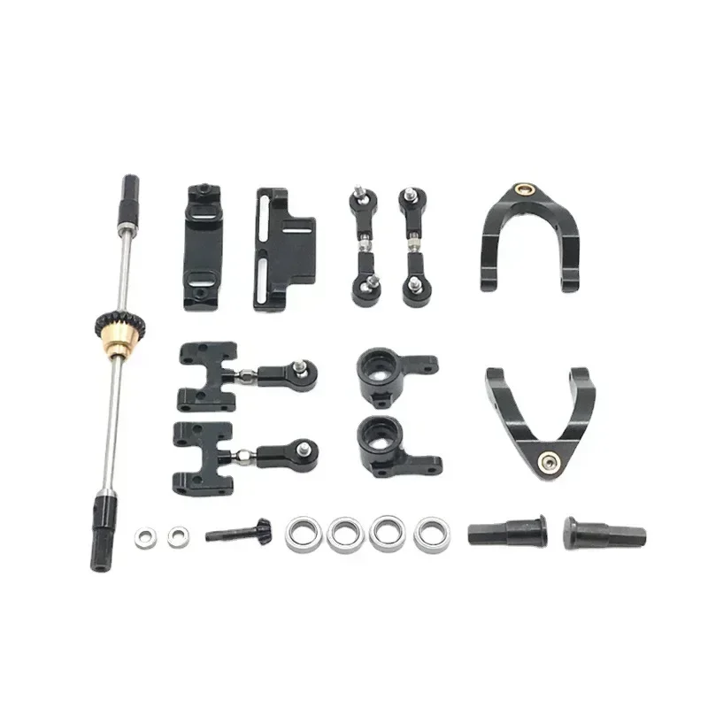 Juego de accesorios de adaptador hexagonal de copa de dirección de brazo oscilante superior inferior de Metal para piezas de actualización de coche WPL D12 1/10 RC