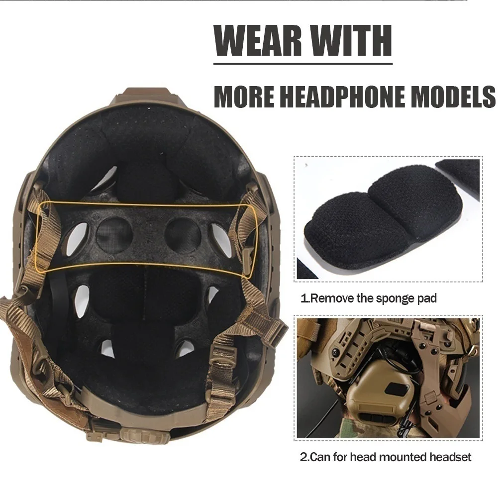 Airsoft Helmet Communication Headset Balaclava Face Mask 3 Color Goggles Set Full Protection Tactical Helmet Set for Paintball