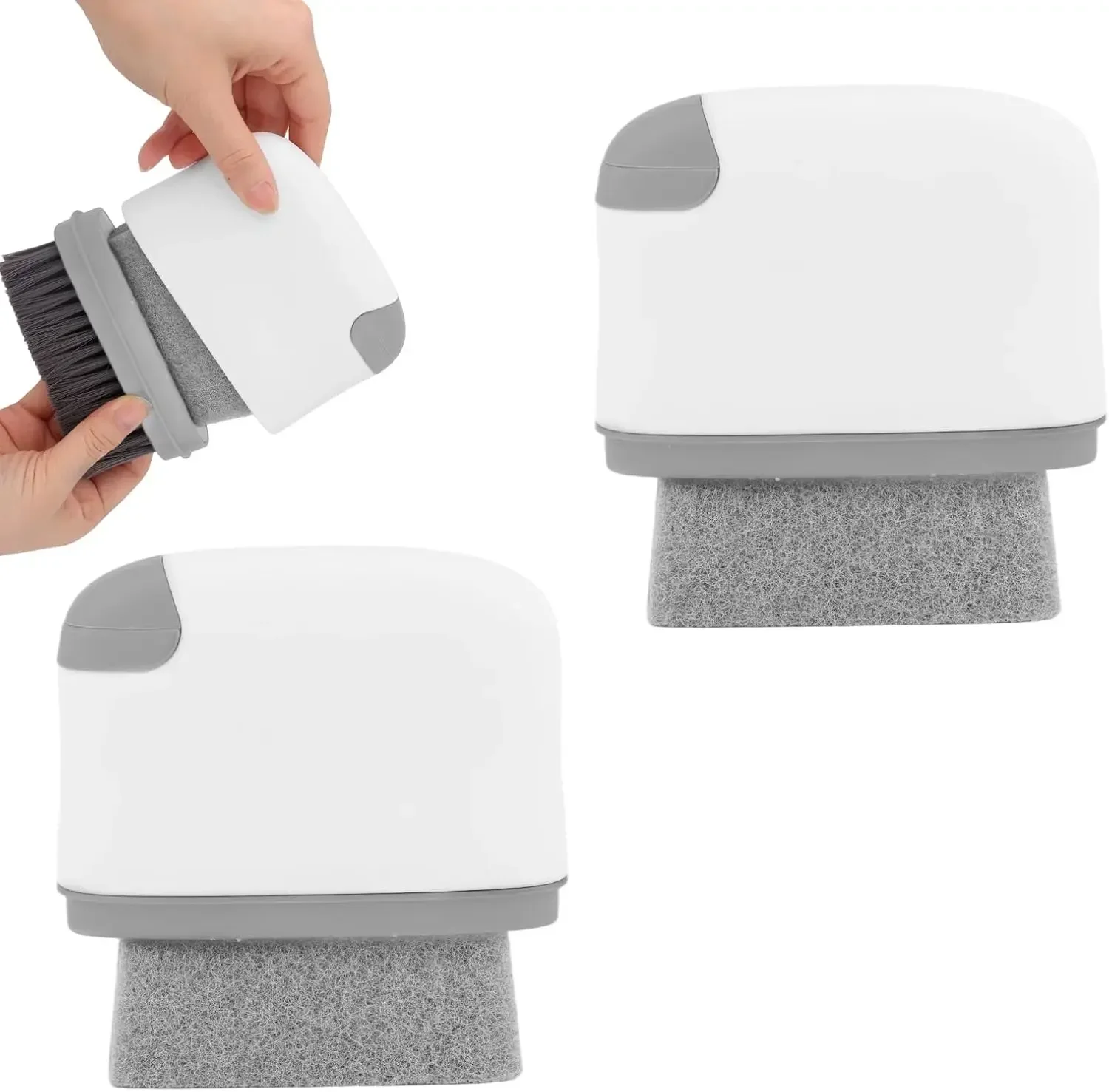 

2-in-1 Groove Cleaner Brush, Upgraded Handheld Grout Tool for Windows, Doors, Tiles – Light Gray