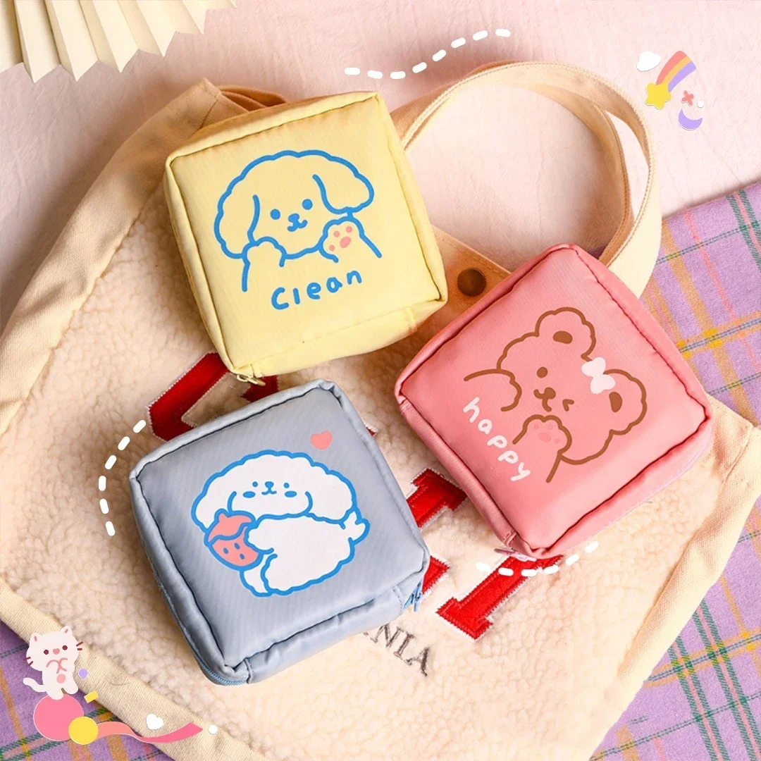 Portable Cute Tampon Storage Bag Multi-Purpose Sanitary Pad Cosmetic Bag Headphone Case Coin Purse Women Mini Travel Organizers