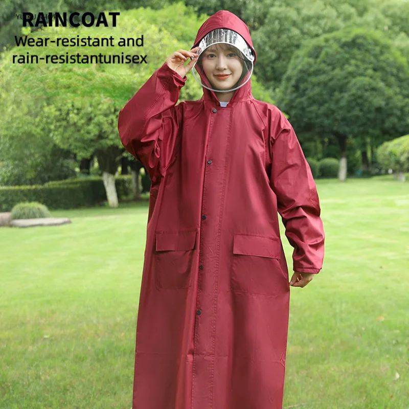 

Fashion Oxford Raincoat Outdoor Long Rain Coat Waterproof Poncho Student Rainsuit Adult Riding Rainwear Home Unisex Rain Gear