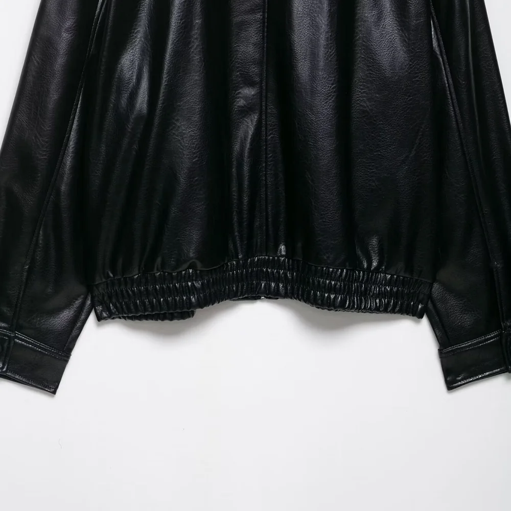 Veste de pilote en simili cuir pour femmes, avec col, manches longues, poches à boutons et fermeture éclair, nouvelle veste de mode printemps et été