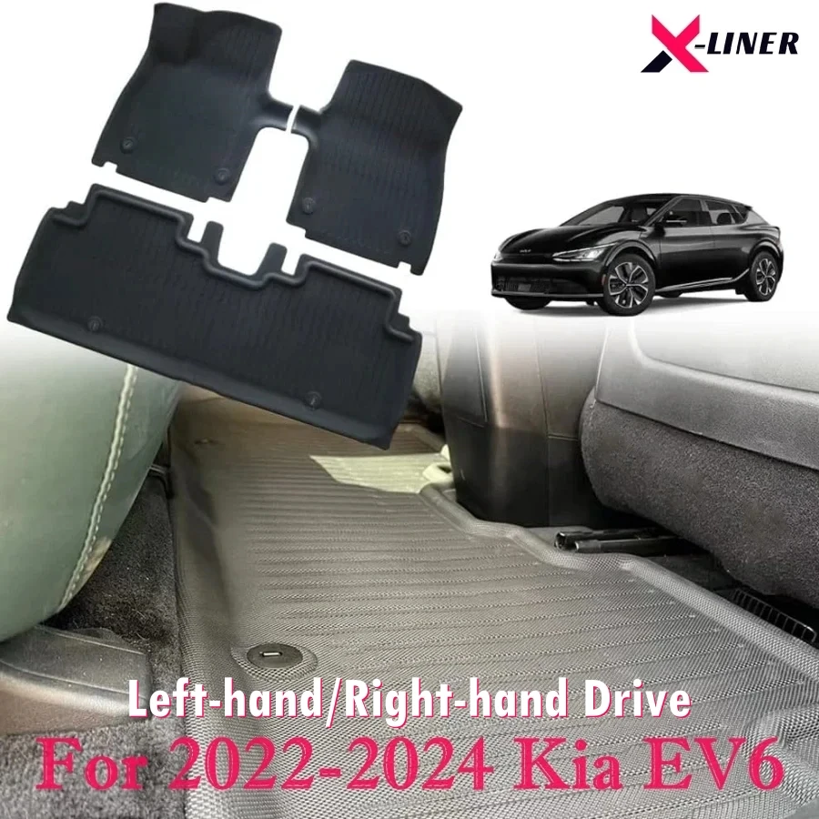 For 2022-2024 Kia EV6 LHD RHD Floor Mats Seats Back Cover Mat Cargo Liner Rear Trunk Mat All WeatherWaterproof Floor Liner