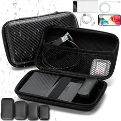 Mini Storage Bag EVA Waterproof Bluetooth Earphone Data Cable Travel Organizing Container Zipper Bags Fashion Black Storage Case