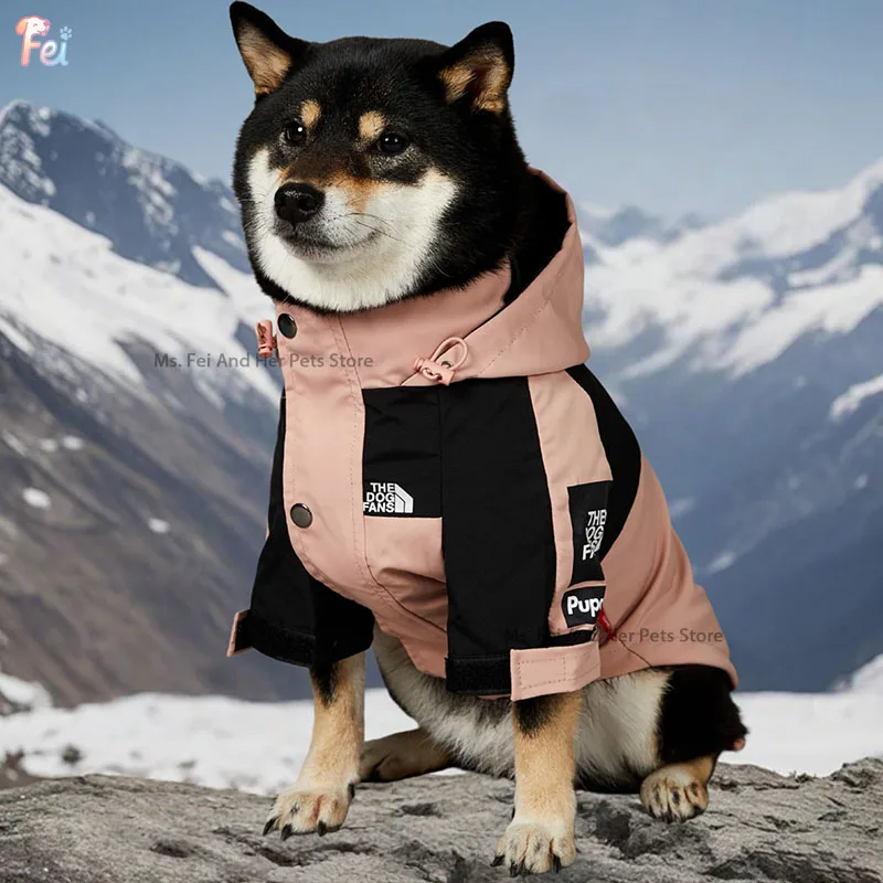 معطف واق من المطر للكلاب مناسب لجميع الأحوال الجوية، سترة شتوية مقاومة للرياح ومقاومة للماء للمغامرات الخارجية، سترة عاكسة للمشي في يوم ثلجي ممطر #4