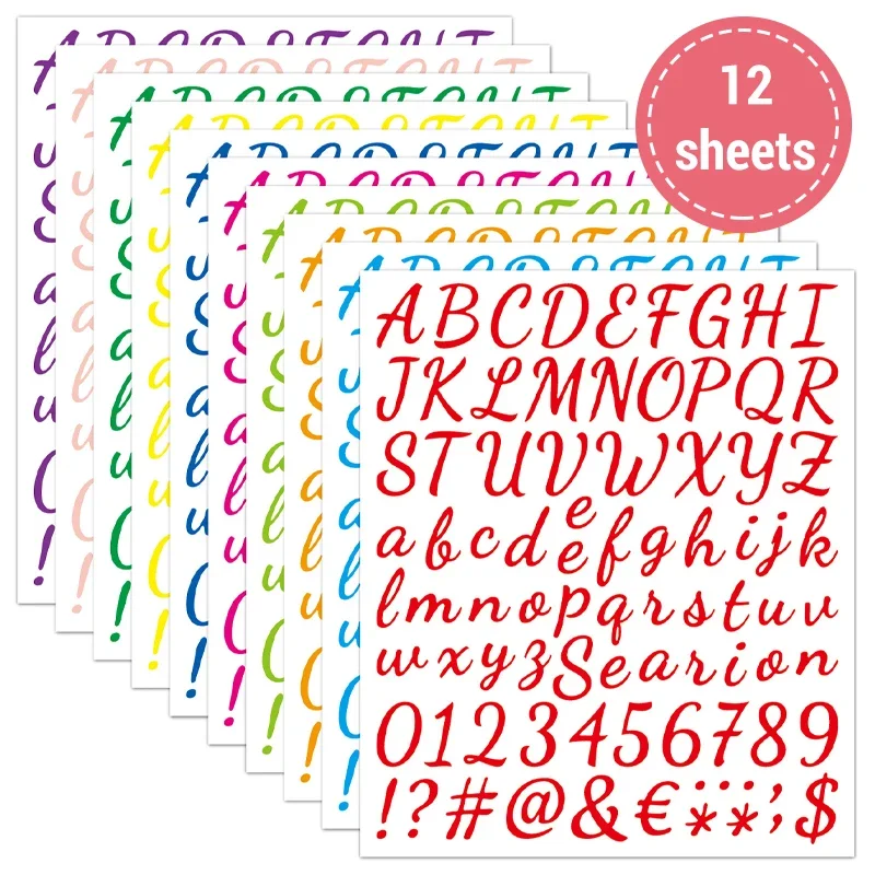 

Creative Hand-written Floral Sticker Waterproof Digital Sticker Color Combination Sticker Teacher Student Award Gift Sticker