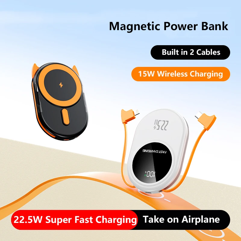 CCC Magnetic Wireless Power Bank PD22.5W Fast Charging Portable Powerbank for Magsafe External Battery for iPhone Samsung Xiaomi