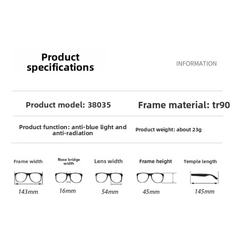 CLLOIO تصميم جديد مربع تصميم قصر النظر النظارات الطبية النساء إطار كبير الحجم مكافحة الضوء الأزرق نظارات القراءة التقدمية #4