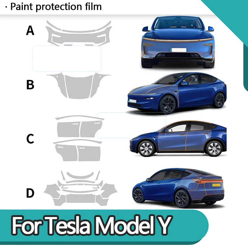 

For Tesla Model Y Juniper body paint anti-scratch film front bumper TPU invisible car cover protective sticker