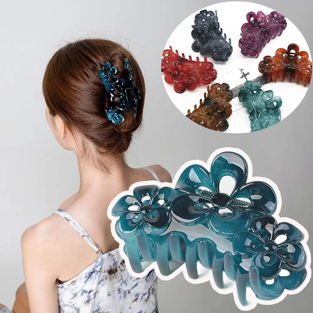 Sweet Flower Hair Clip Fashion Resin Hair Claw Hair Accessories Shark Clip Women Wash Up Accessories