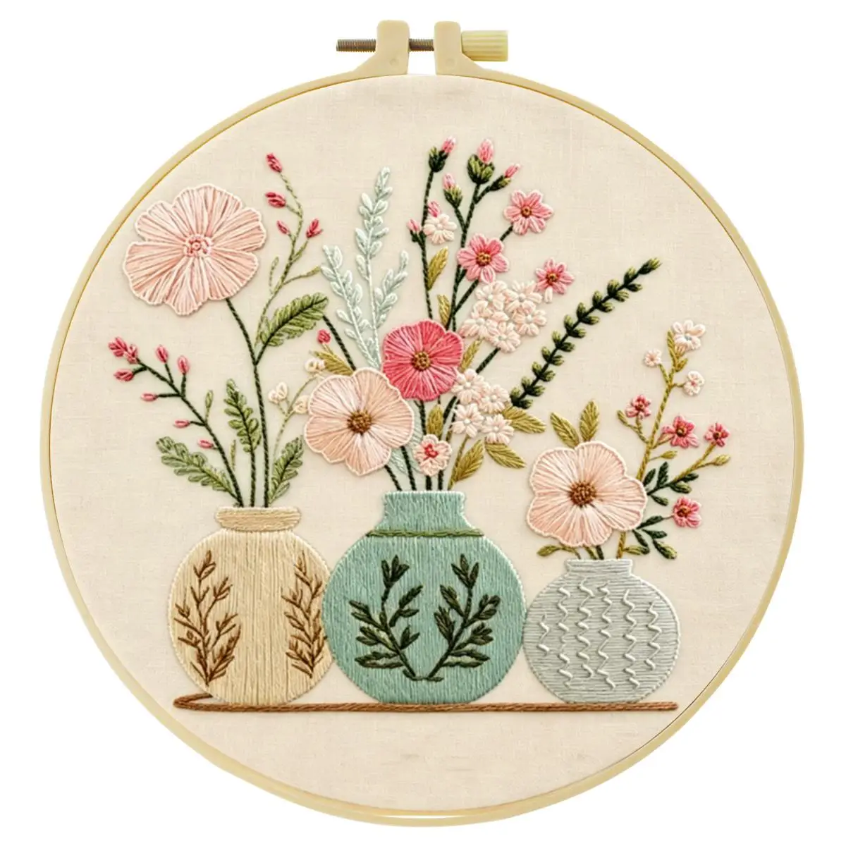 1 Stück 20x20cm/15x15cm 7,87/6,3 Zoll Vase Stickerei Starter-Kit DIY-Kit DIY-Stickerei-Set Handarbeits-Set für Anfänger – Detail 5