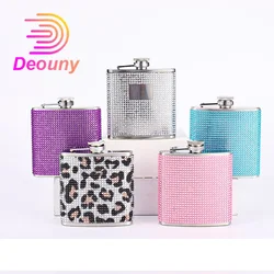 Diamond Flasks for Liquor for Women 6oz Glitter Hip Flask  Rhinestones Stainless Steel with Funnel Set for Vodka Whiskey Alcohol