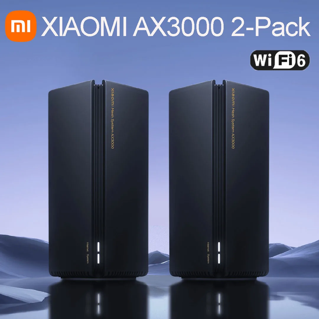 

Xiaomi AX3000 2-Pack Mesh System Wifi6 2.4G 5.0 GHz Full Gigabit 5G WiFi Repeater 4 Antennas Network Extender Mesh Routers