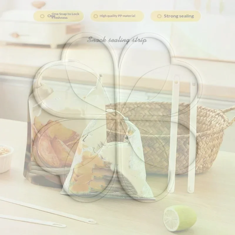 12Pcs Moisture Proof Sealing Strip Food Bag Sealing Clips Kitchen Organiser Clips