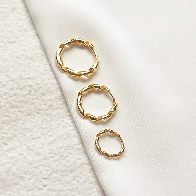 925 Sterling Silver Ear Needle Twisted Hoop Earrings Simple Retro Earrings Fashion Party Jewelry Size Diameter 12mm/17mm/19mm