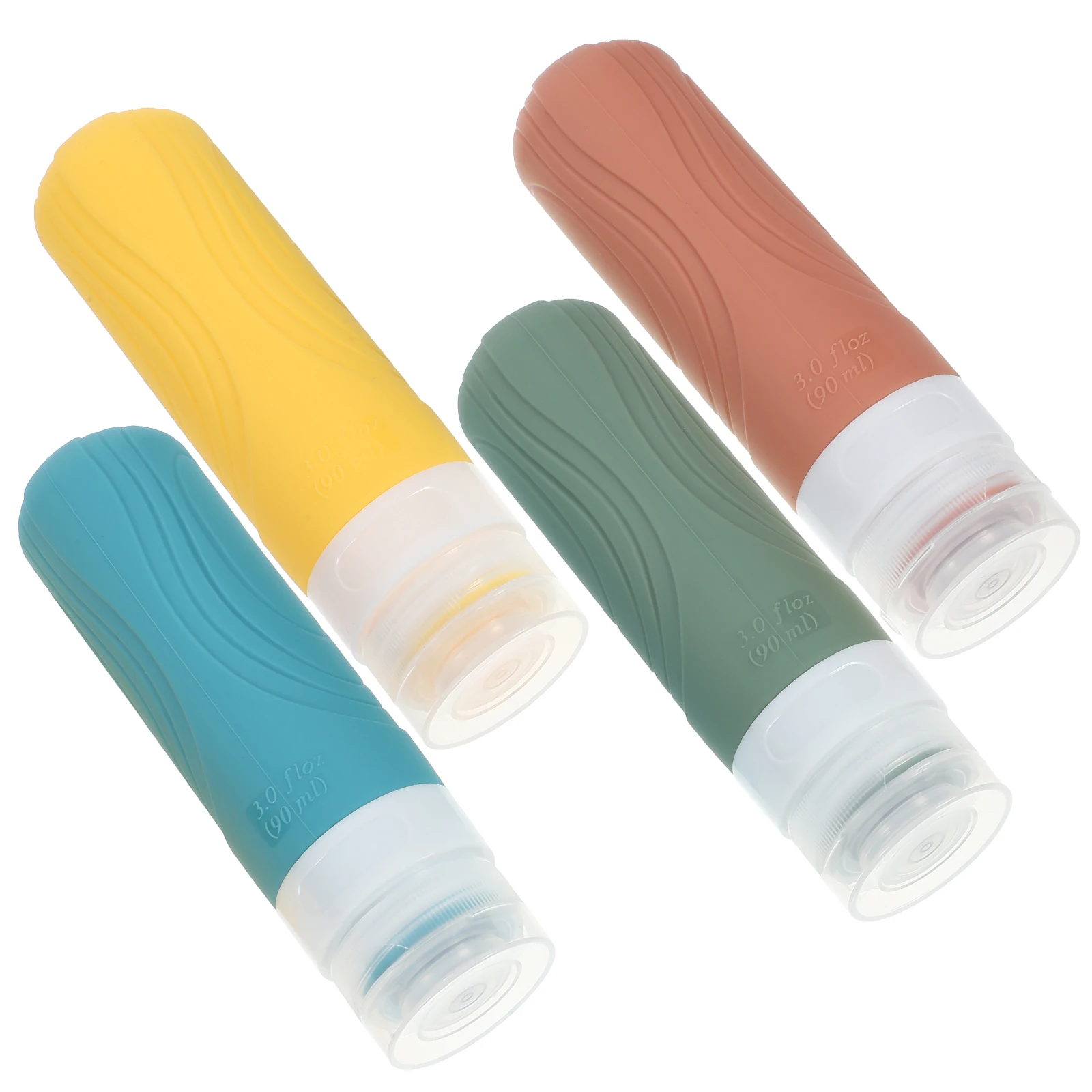 4pcs Set Empty Shampoo And Conditioner 90ml Silicone Bottles Reusable Squeeze Bottles Leakproof Shampoo Conditioner Storage