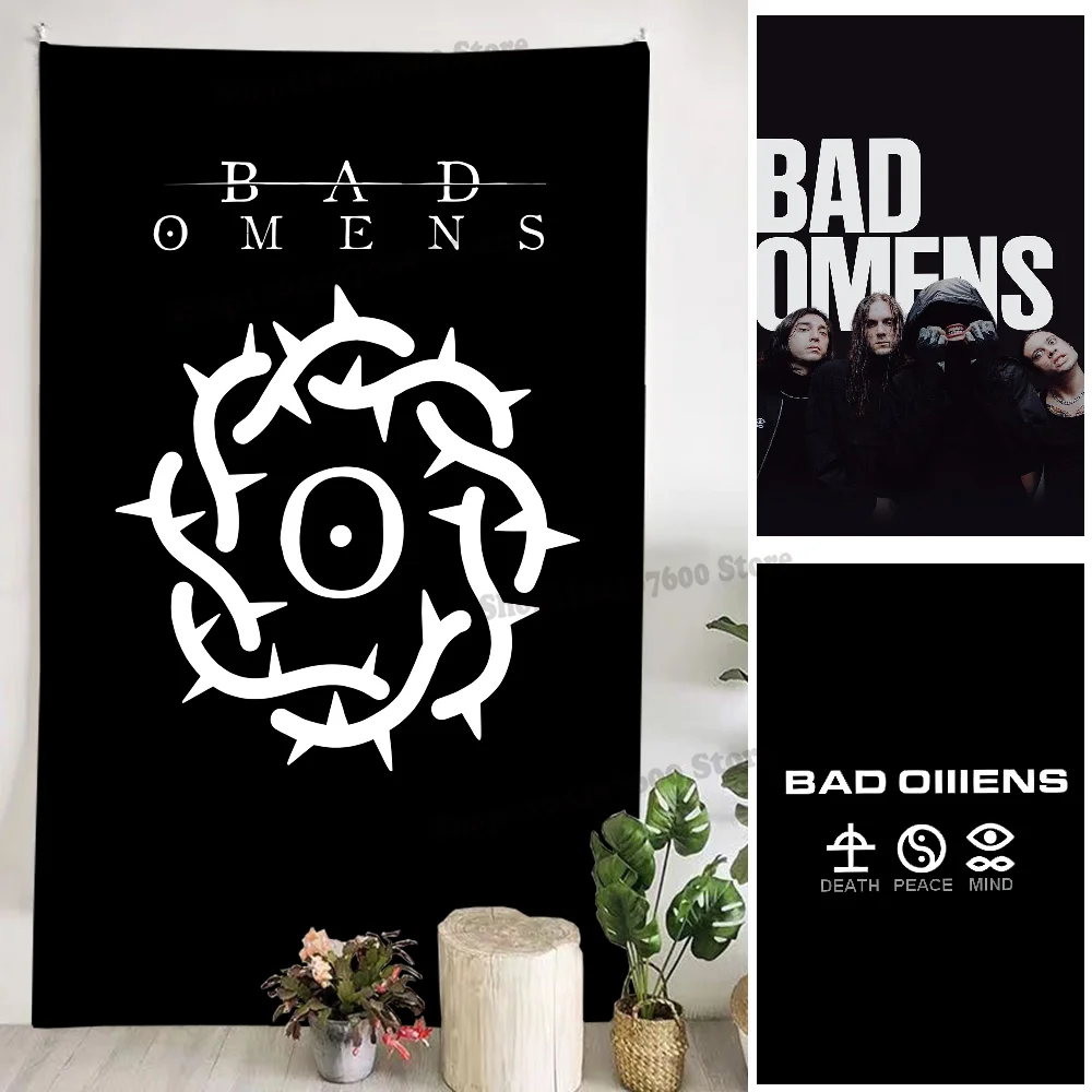 B-Bad Omens Band Tapestry Printed Tapestry Decoration canvas Travel Used for advertising creative Birthday Gift