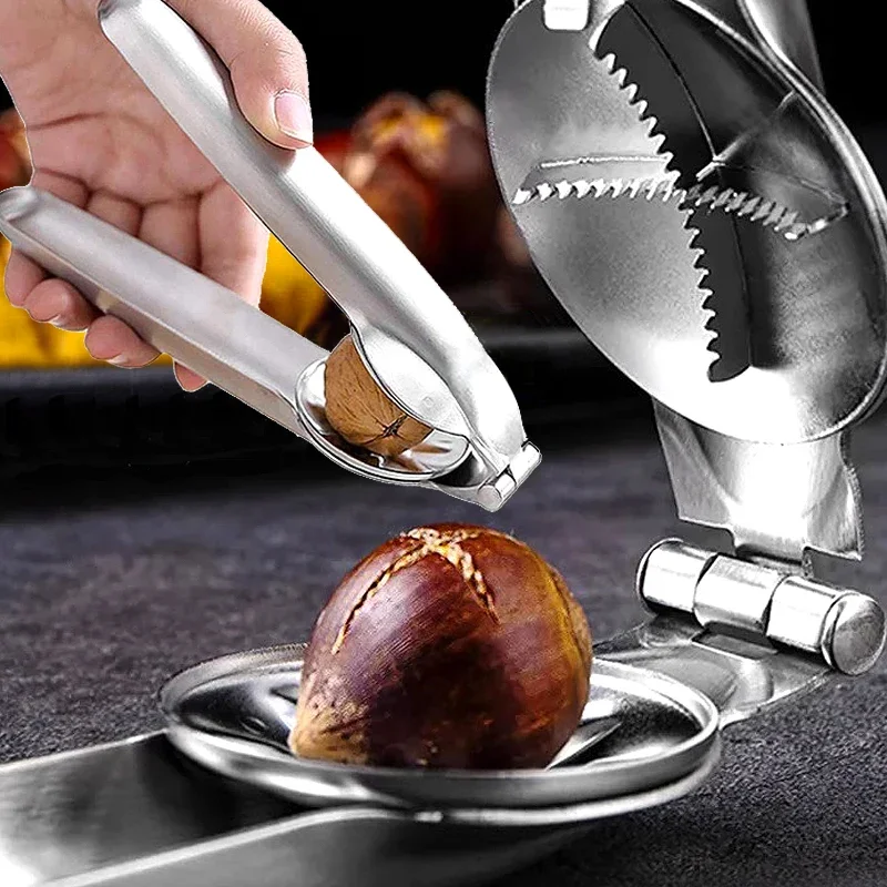 Stainless Steel Chestnuts Clip Walnut Pliers Nut Cutter Machine Household Chestnut Walnut Shell Opener Clamp Kitchen Gadgets