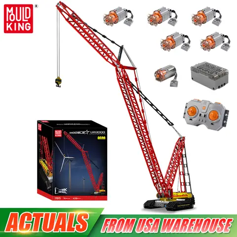 Molde rei 17015 carro técnico brinquedos o guindaste rastreador rc lr13000 bloco de construção montagem caminhão tijolo conjunto crianças presente natal
