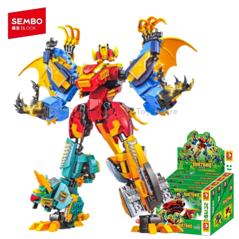 

SEMBO 4in1 Transformable Robot Dinosaur World Mechanical Accumulation Model Wooden Kit Assembly Boys' Children's Toy Gifts