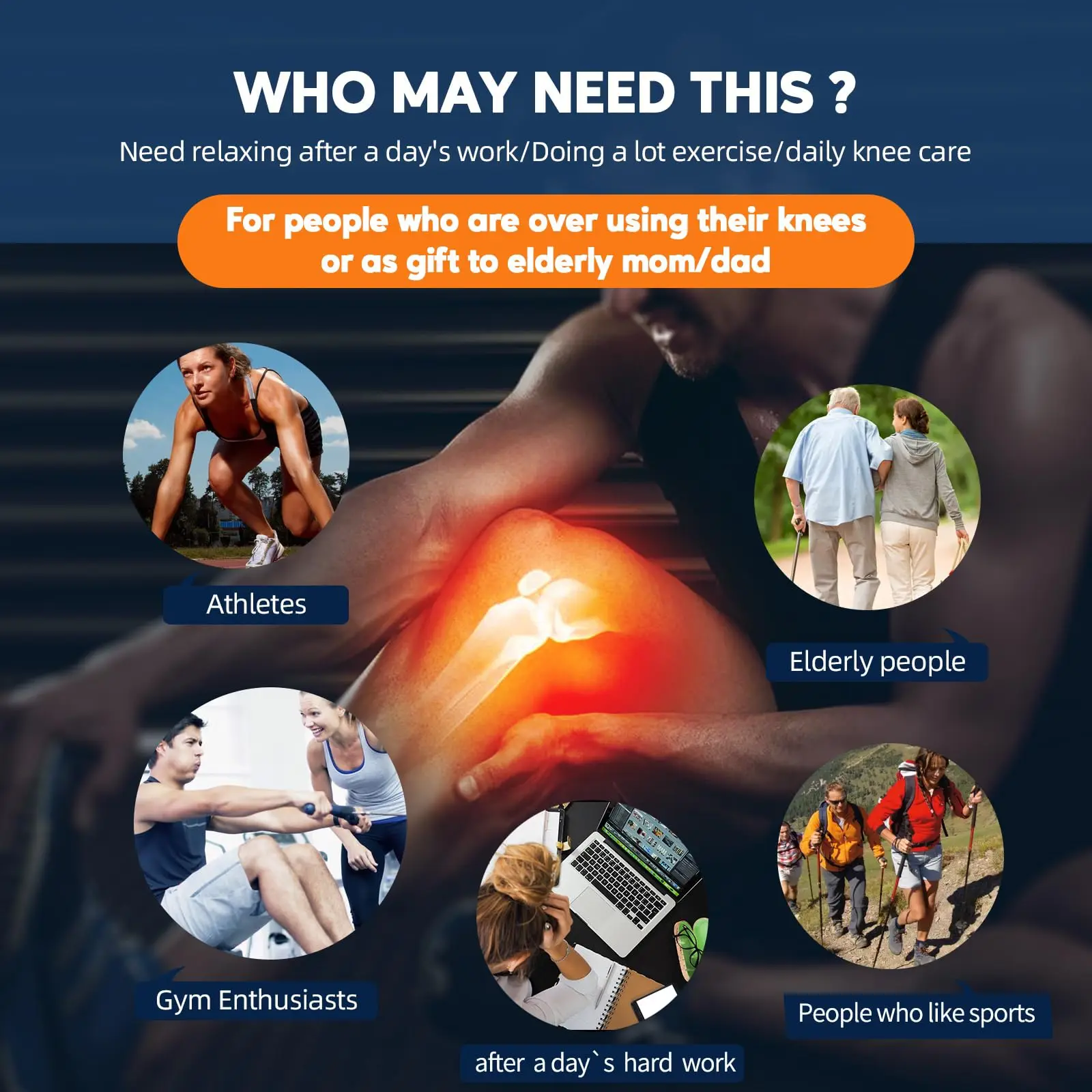 Masajeador de rodilla inalámbrico inteligente con calor y vibración, dispositivo relajante de presión de aire para comodidad diaria, regalo calmante muscular