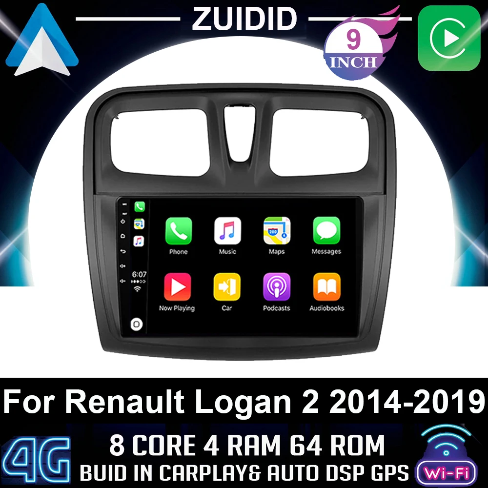 

Автомагнитола 2 din Android для Renault Logan 2 Sandero 2 2012-2019 Carplay 4G Автомобильный мультимедийный GPS Авторадио 2 din без dvd