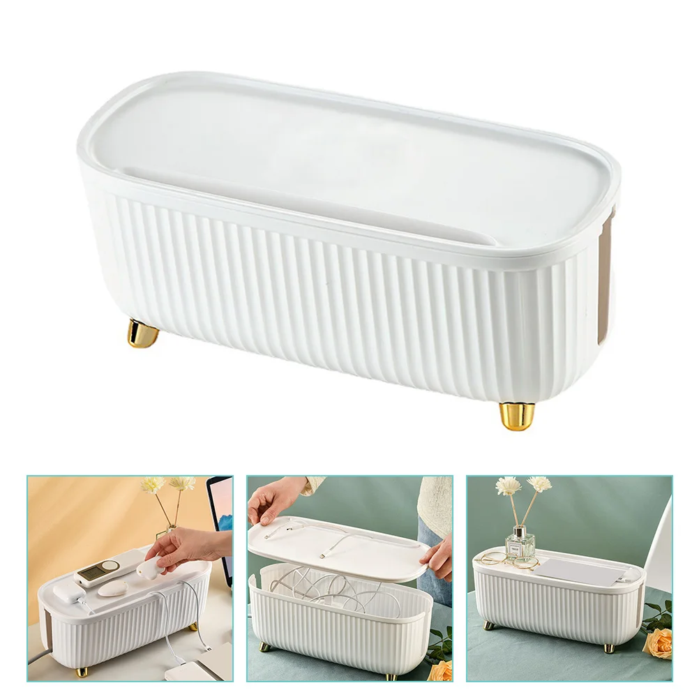 

Cable Organizer Abs Plastic For Power Strip Storage Cable Management With Lid Wire Storage Box Cord Organizer Case Socket